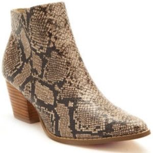 Womens Astoria Snake Print Fashion Booties